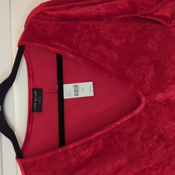 Velvet (crushed rose pattern) v neck tunic - Picture 4 of 4